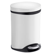 OUTLINE - Pedal bin 6l. Soft Close in White Lacquered Stainless Steel