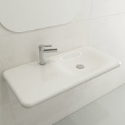 Fenice Wall-Mounted Sink Fireclay 35.5 in. 1-Hole 1490