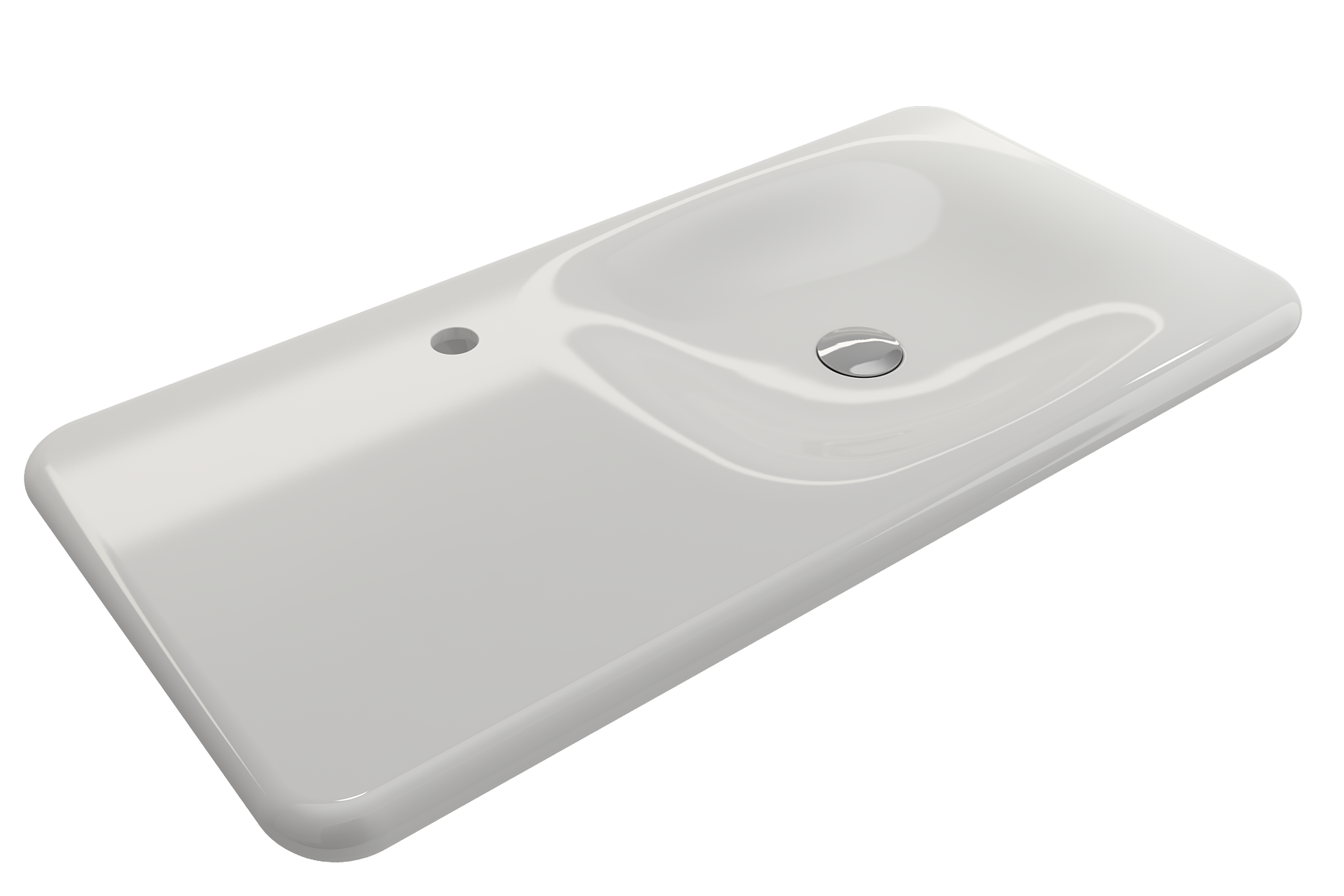 Fenice Wall-Mounted Sink Fireclay 35.5 in. 1-Hole 1490