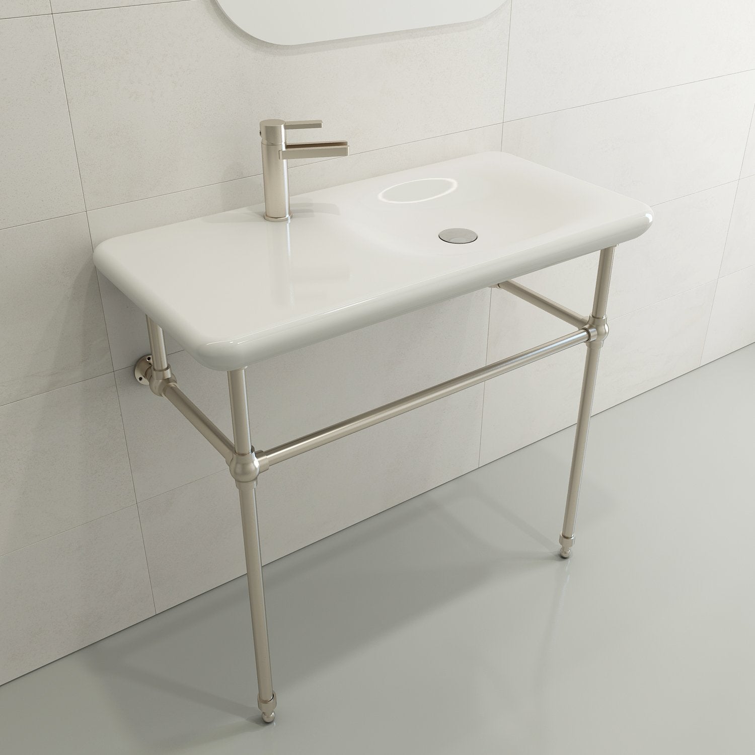 Fenice Wall-Mounted Sink Fireclay 35.5 in. 1-Hole 1490