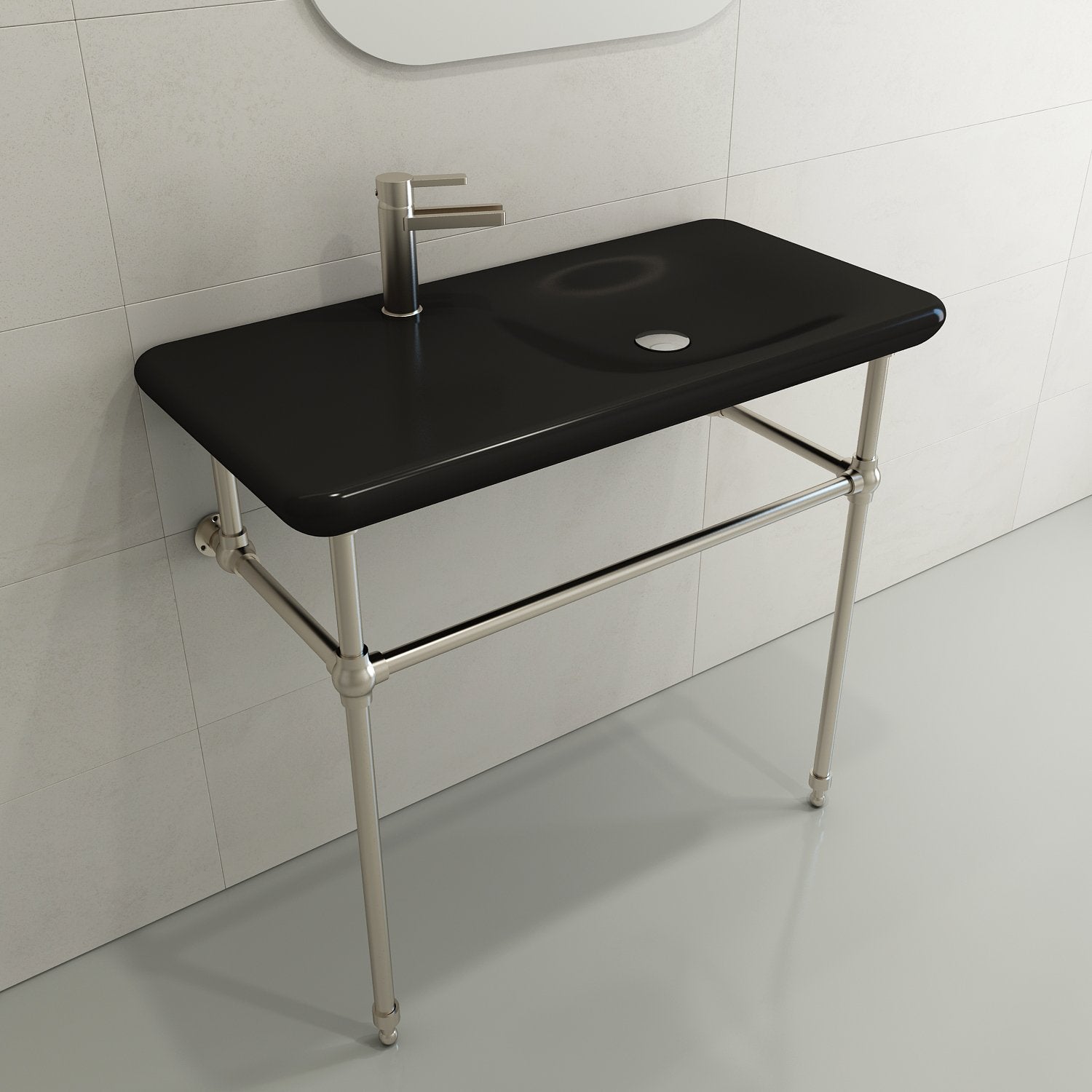 Fenice Wall-Mounted Sink Fireclay 35.5 in. 1-Hole 1490
