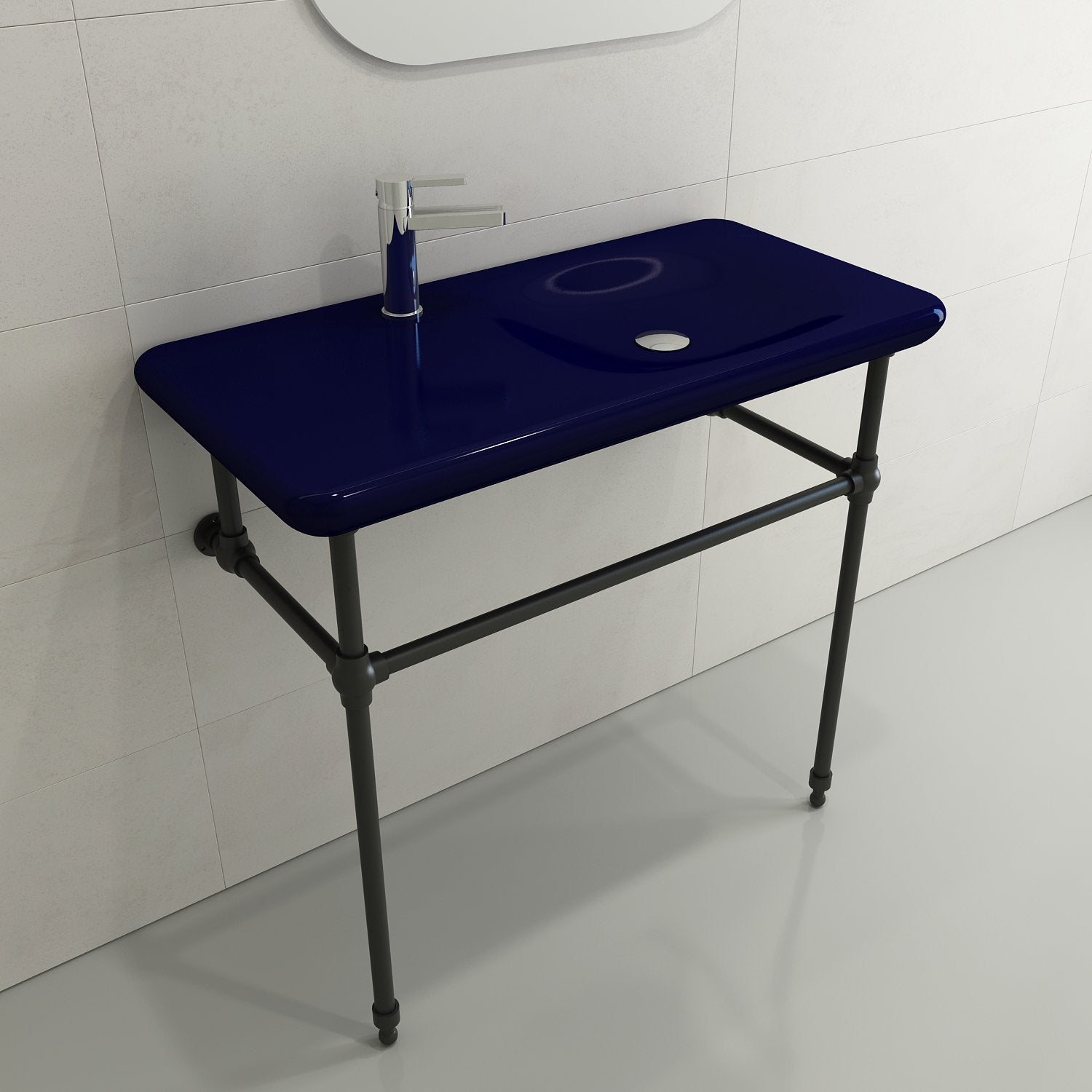 Fenice Wall-Mounted Sink Fireclay 35.5 in. 1-Hole 1490
