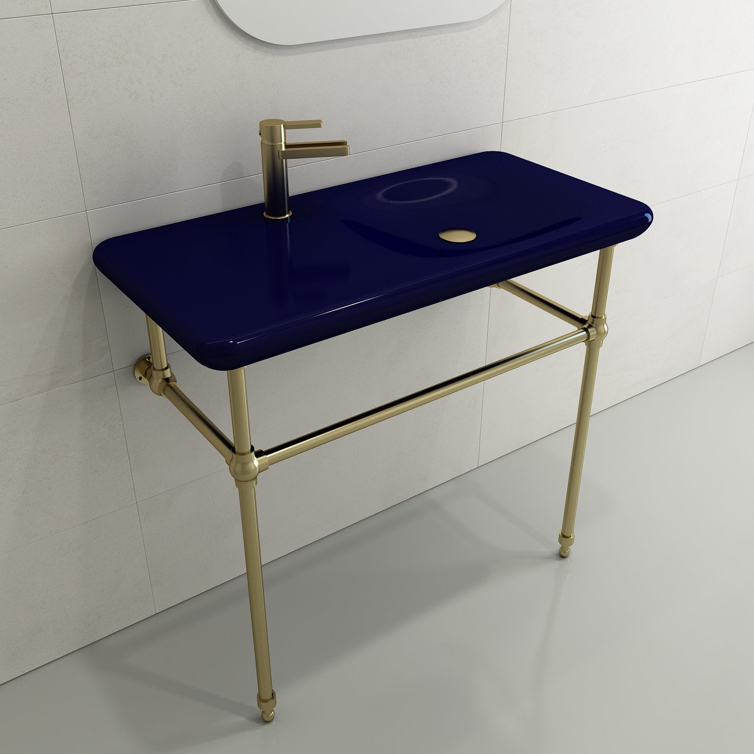 Fenice Wall-Mounted Sink Fireclay 35.5 in. 1-Hole 1490
