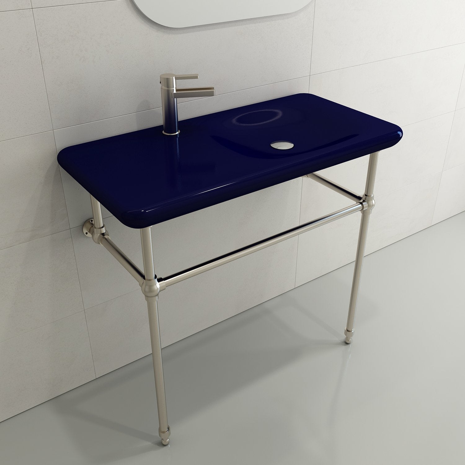 Fenice Wall-Mounted Sink Fireclay 35.5 in. 1-Hole 1490