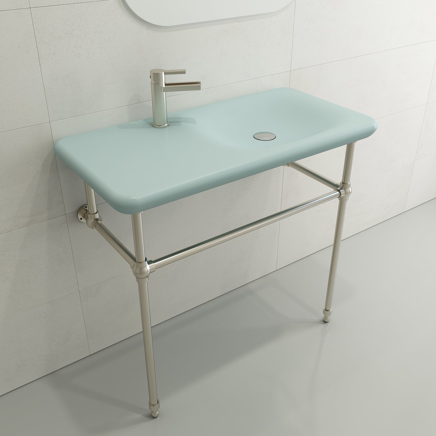 Fenice Wall-Mounted Sink Fireclay 35.5 in. 1-Hole 1490