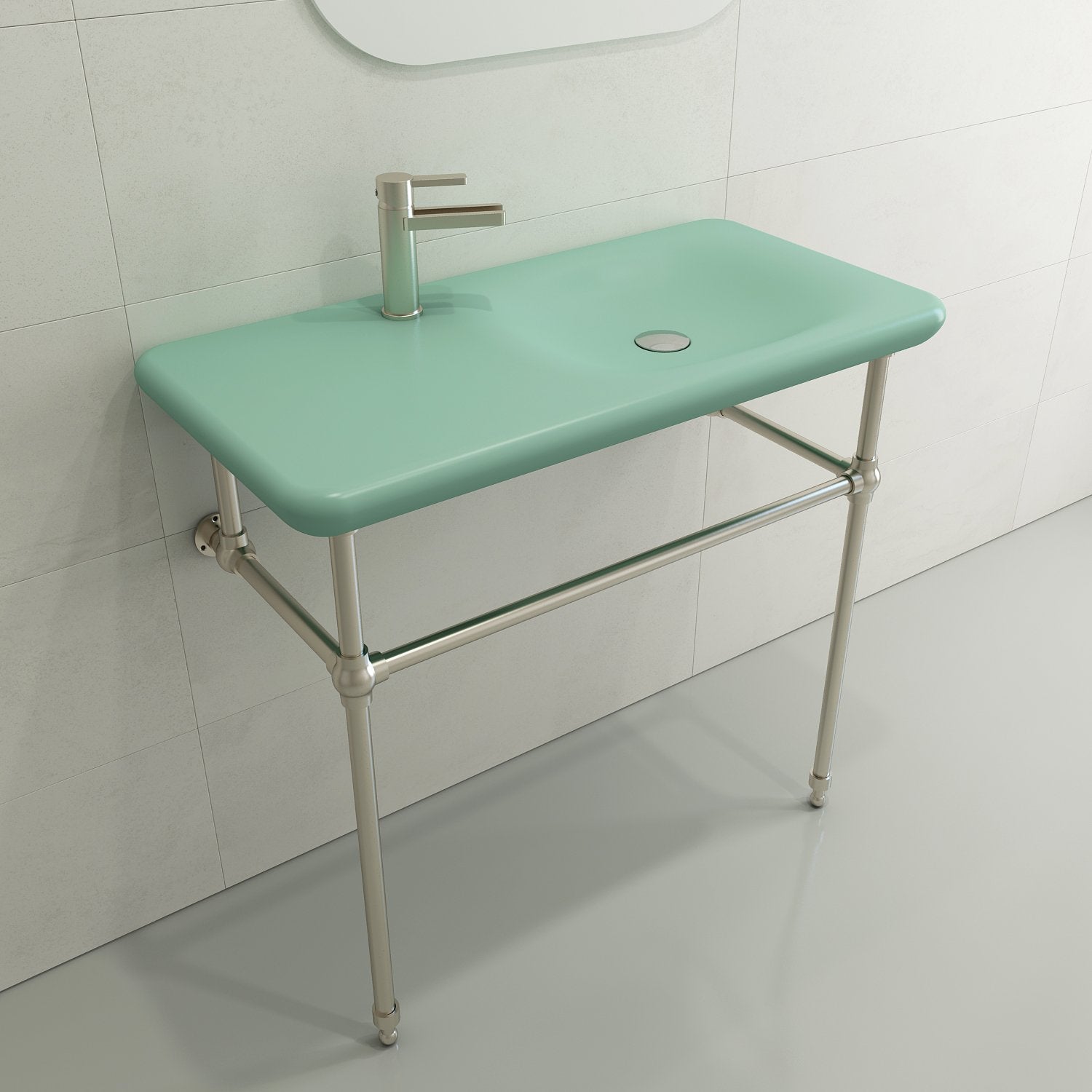 Fenice Wall-Mounted Sink Fireclay 35.5 in. 1-Hole 1490