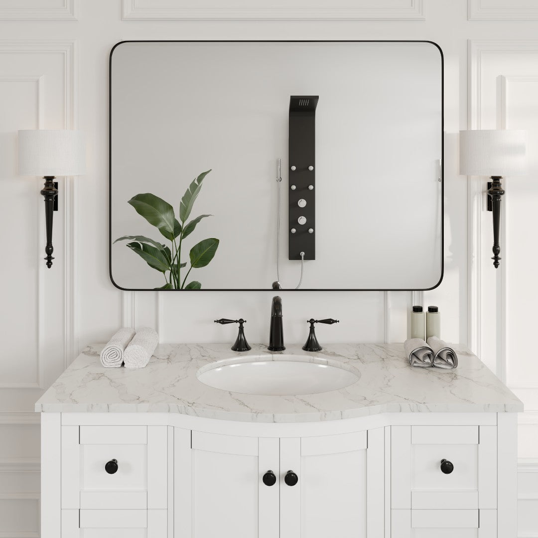 Eviva Harmony Black Metal Framed Mirror