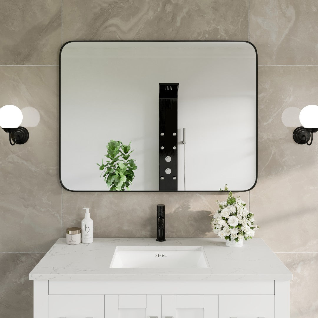Eviva Harmony Black Metal Framed Mirror