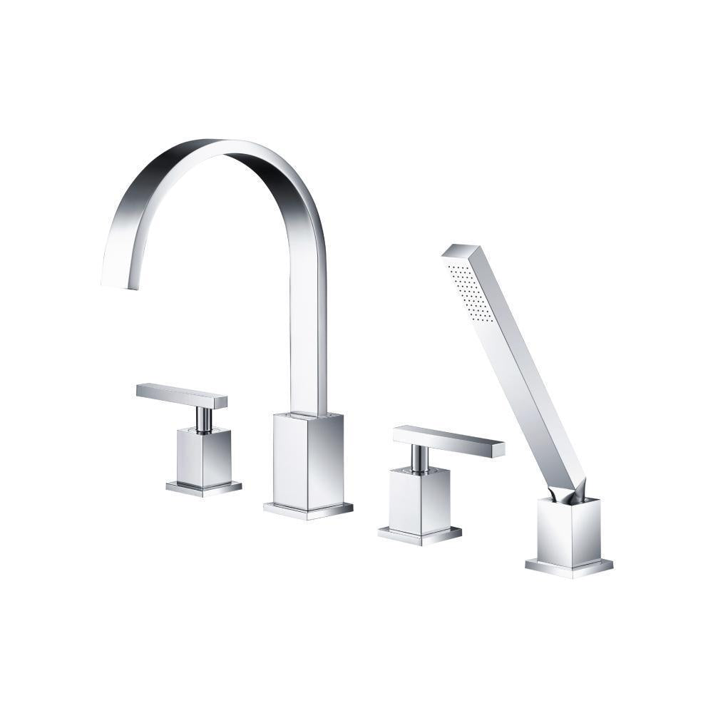 Flusso 150.2400 4 Hole Deck Mounted Roman Tub Faucet With Hand Shower