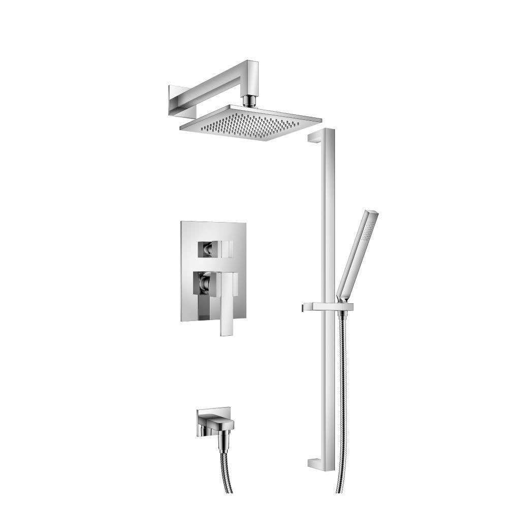 Flusso 150.3350 Two Output Shower Set With Shower Head, Hand Held And Slide Bar