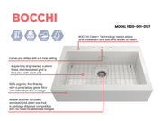 Nuova Apron Front Drop-In Fireclay 34 in. Single Bowl Kitchen Sink with Protective Bottom Grid and Strainer 1500