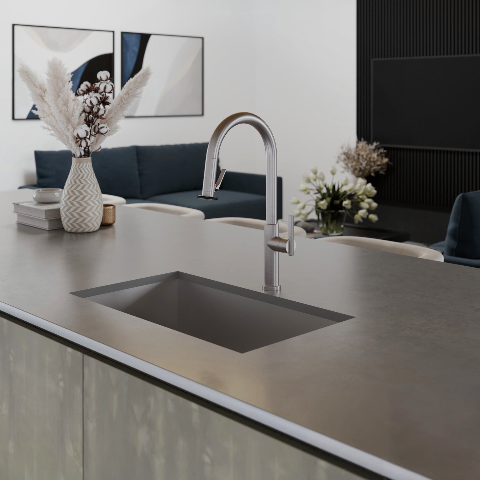 Newport Brass East Linear® Pull-Down Kitchen Faucet - Trigger Spray