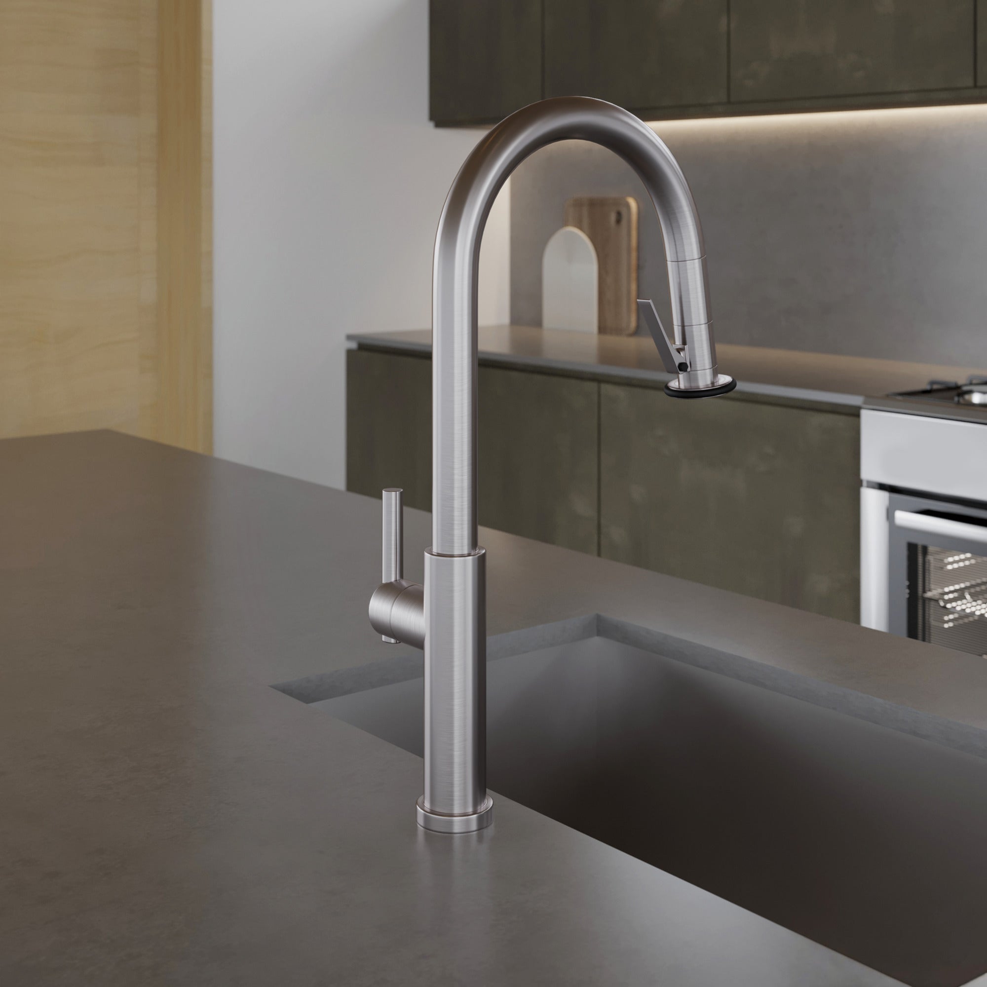 Newport Brass East Linear® Pull-Down Kitchen Faucet - Trigger Spray