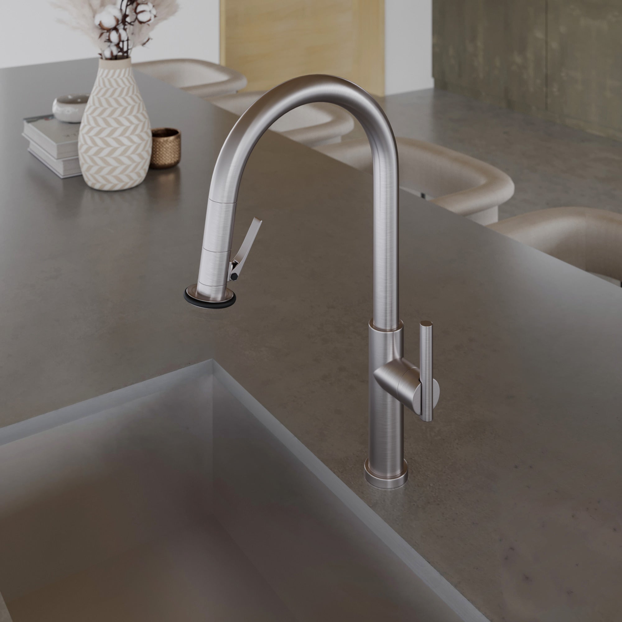 Newport Brass East Linear® Pull-Down Kitchen Faucet - Trigger Spray