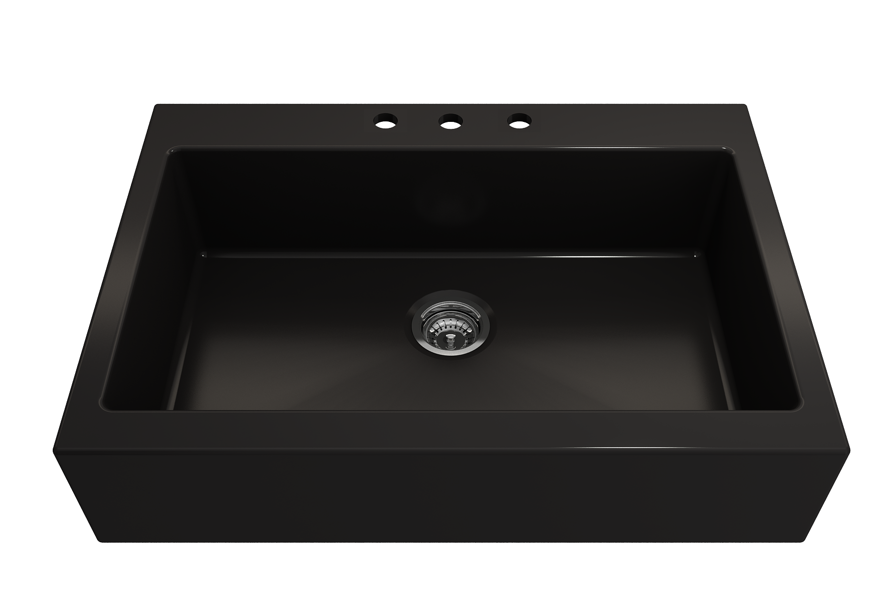 Nuova Apron Front Drop-In Fireclay 34 in. Single Bowl Kitchen Sink with Protective Bottom Grid and Strainer 1500
