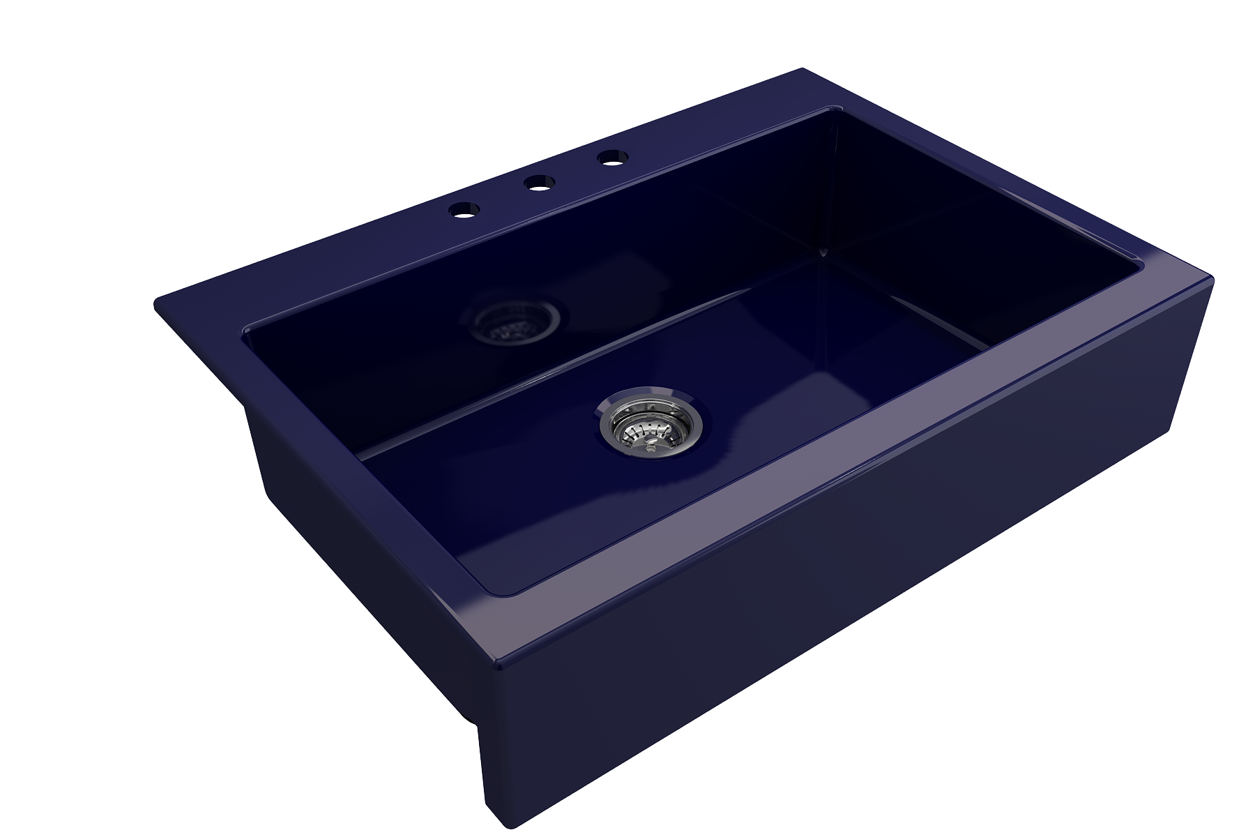 Nuova Apron Front Drop-In Fireclay 34 in. Single Bowl Kitchen Sink with Protective Bottom Grid and Strainer 1500