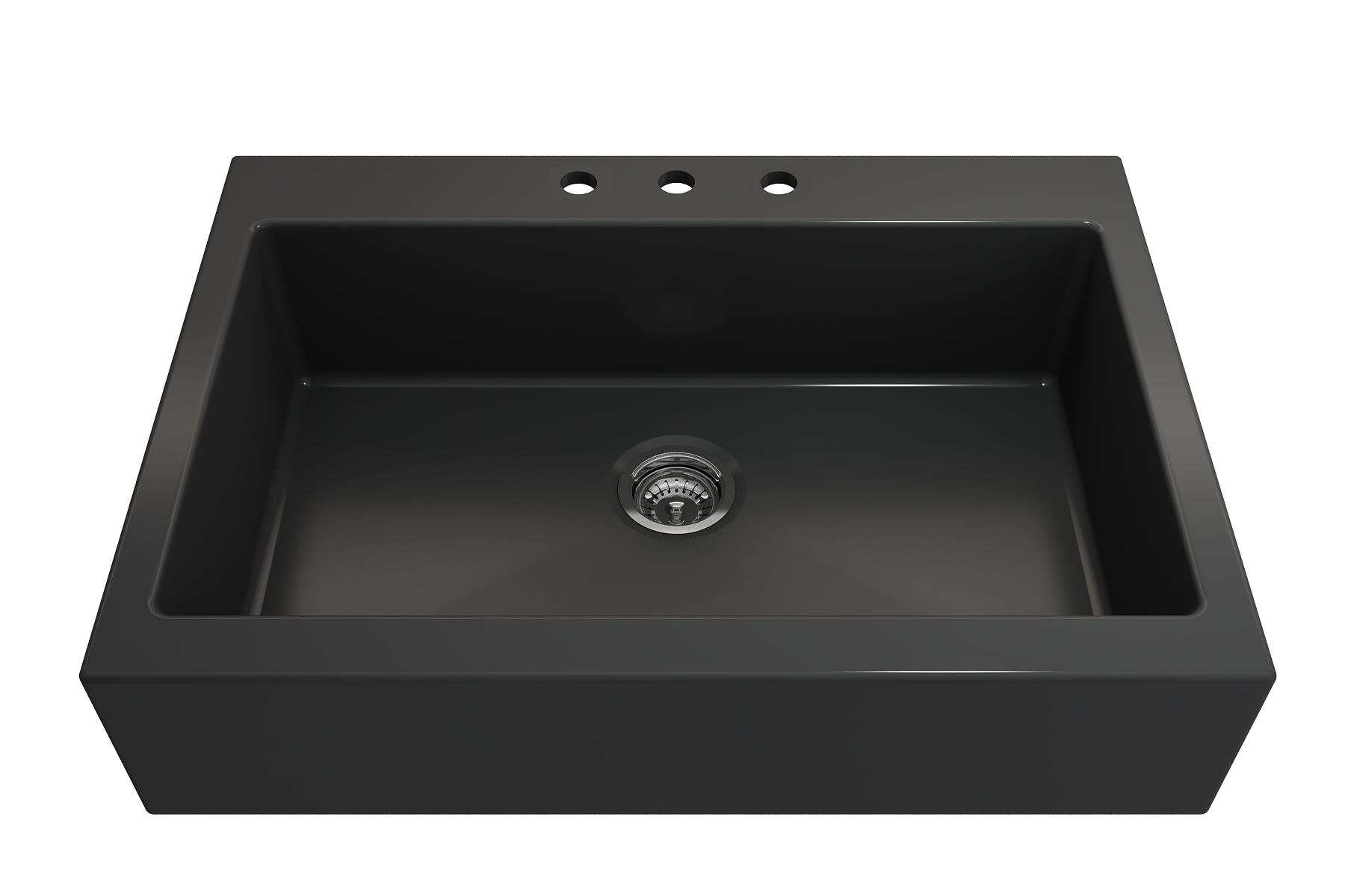 Nuova Apron Front Drop-In Fireclay 34 in. Single Bowl Kitchen Sink with Protective Bottom Grid and Strainer 1500