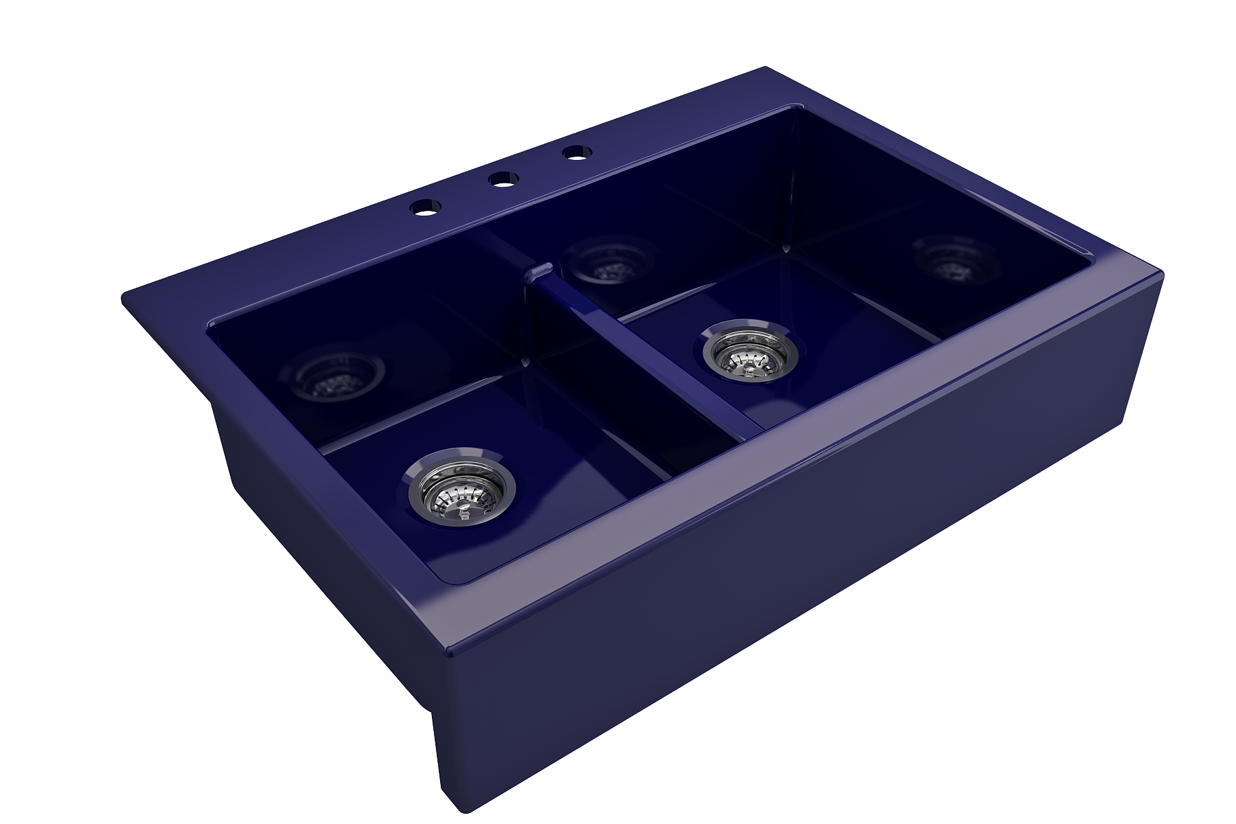 Nuova Apron Front Drop-In Fireclay 34 in. 50/50 Double Bowl Kitchen Sink with Protective Bottom Grids and Strainers 1501