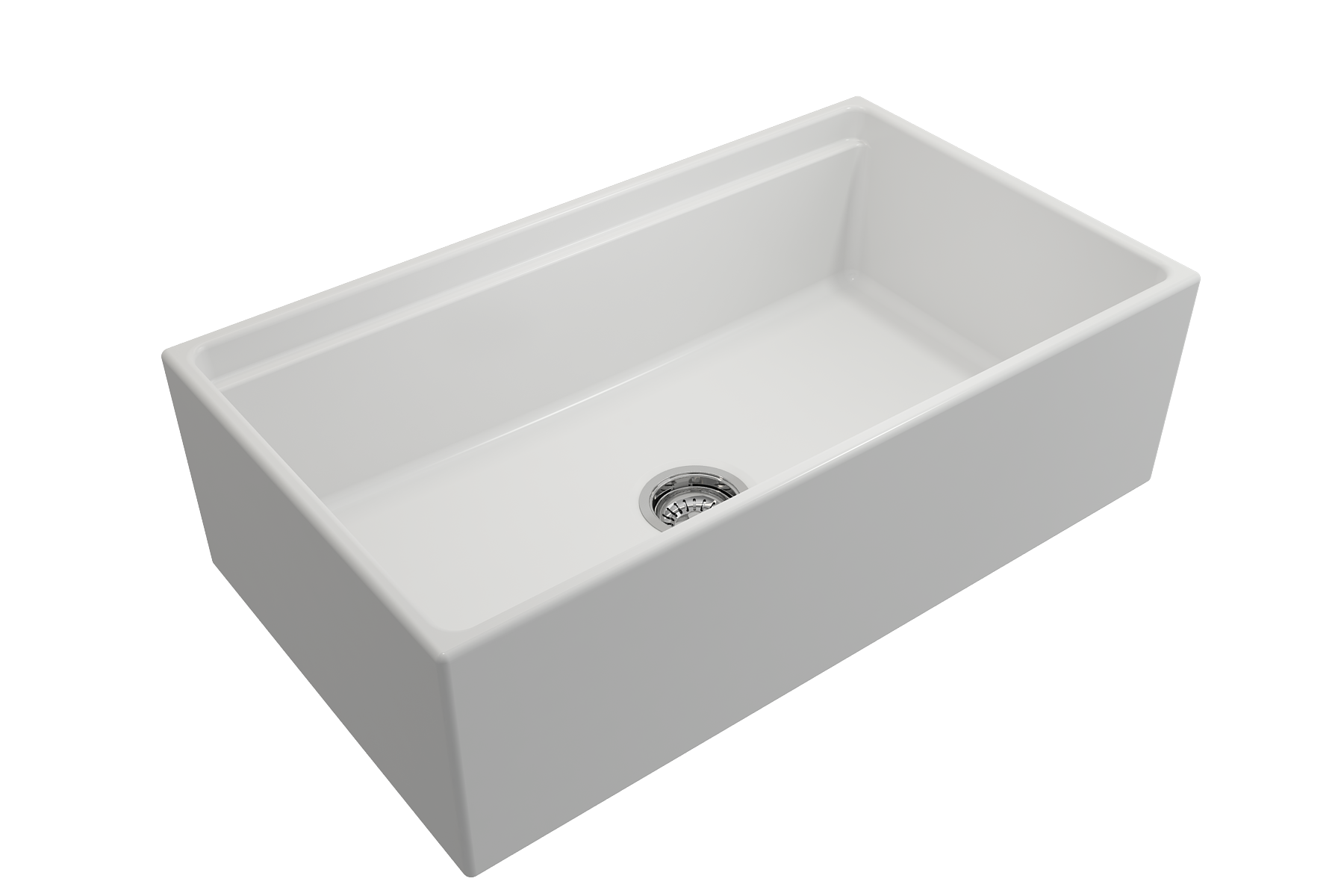 Contempo Step-Rim Apron Front Fireclay 33 in. Single Bowl Kitchen Sink with Integrated Work Station & Accessories 1504