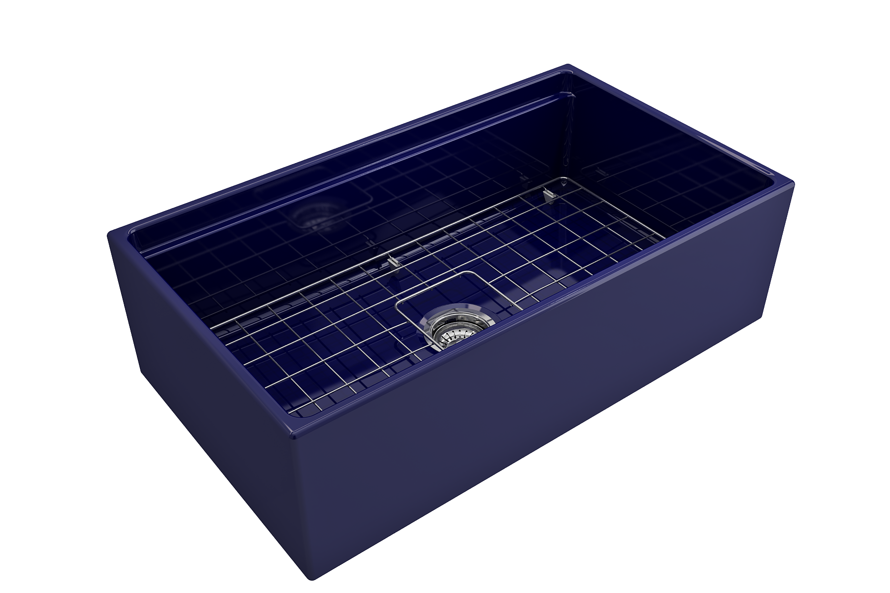 Contempo Step-Rim Apron Front Fireclay 33 in. Single Bowl Kitchen Sink with Integrated Work Station & Accessories 1504