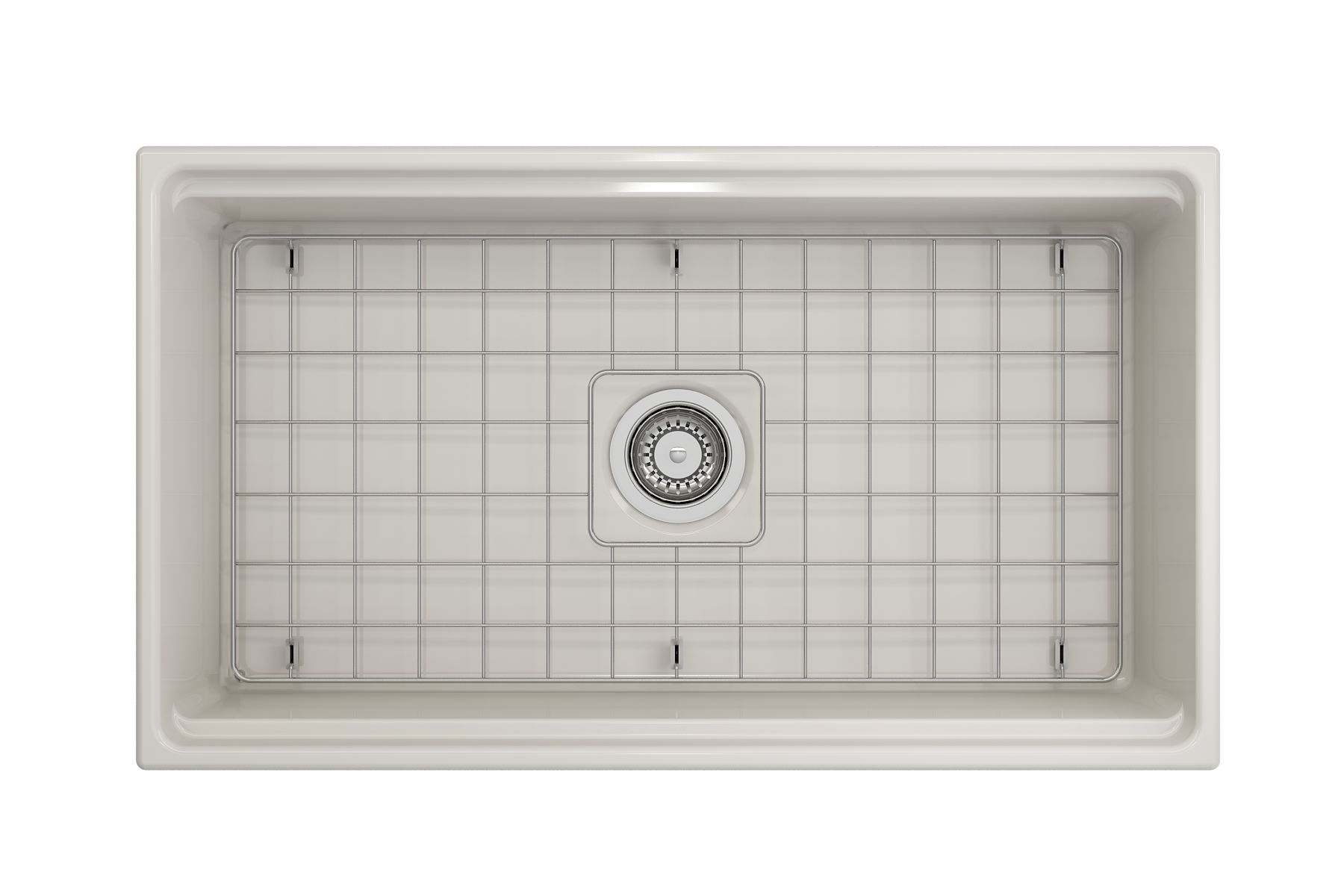 Contempo Step-Rim Apron Front Fireclay 33 in. Single Bowl Kitchen Sink with Integrated Work Station & Accessories 1504
