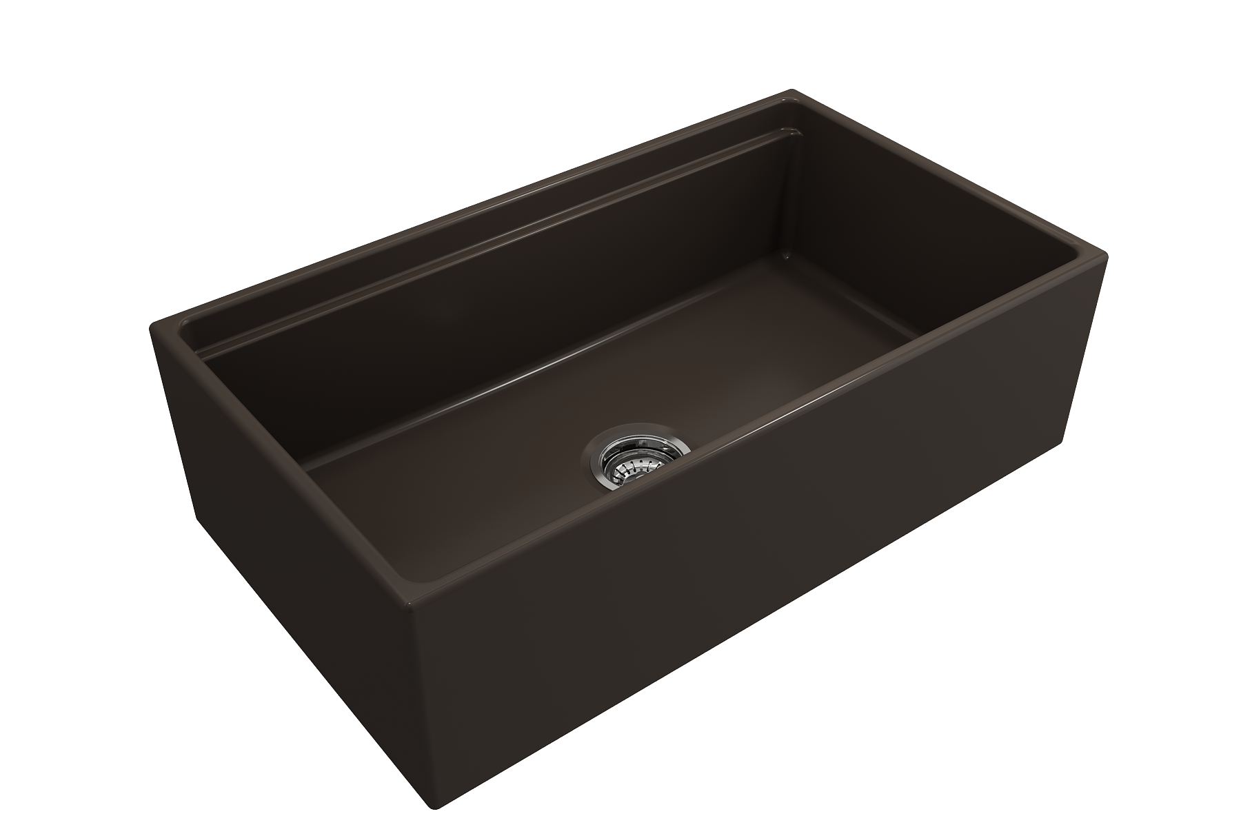 Contempo Step-Rim Apron Front Fireclay 33 in. Single Bowl Kitchen Sink with Integrated Work Station & Accessories 1504