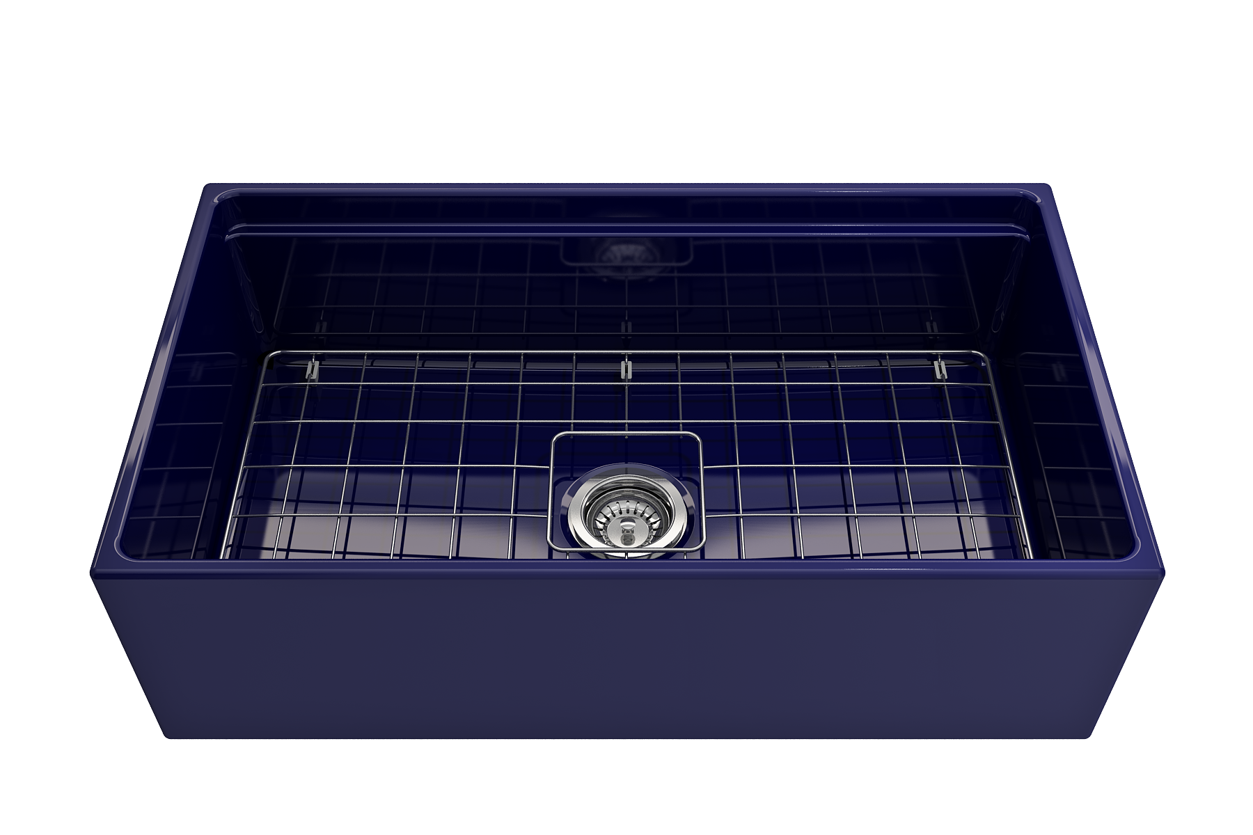 Contempo Step-Rim Apron Front Fireclay 33 in. Single Bowl Kitchen Sink with Integrated Work Station & Accessories 1504