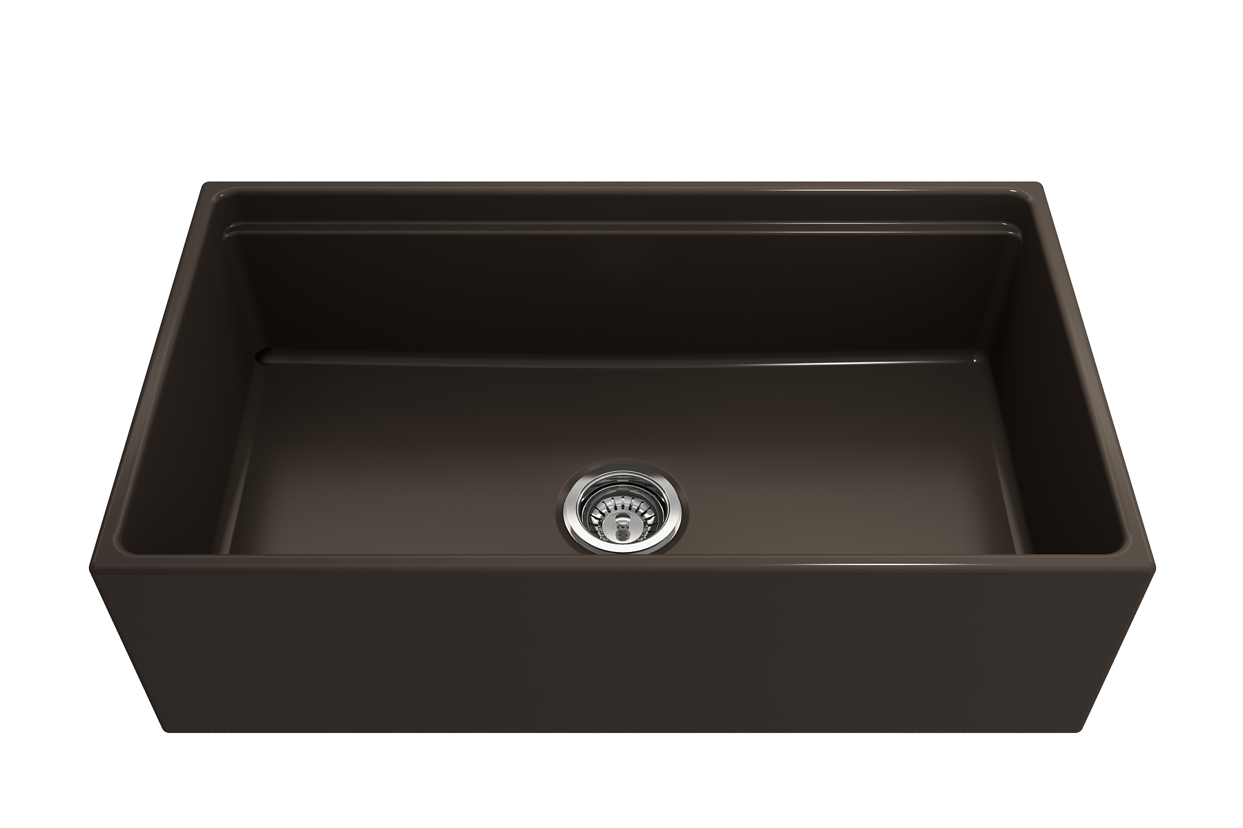 Contempo Step-Rim Apron Front Fireclay 33 in. Single Bowl Kitchen Sink with Integrated Work Station & Accessories 1504