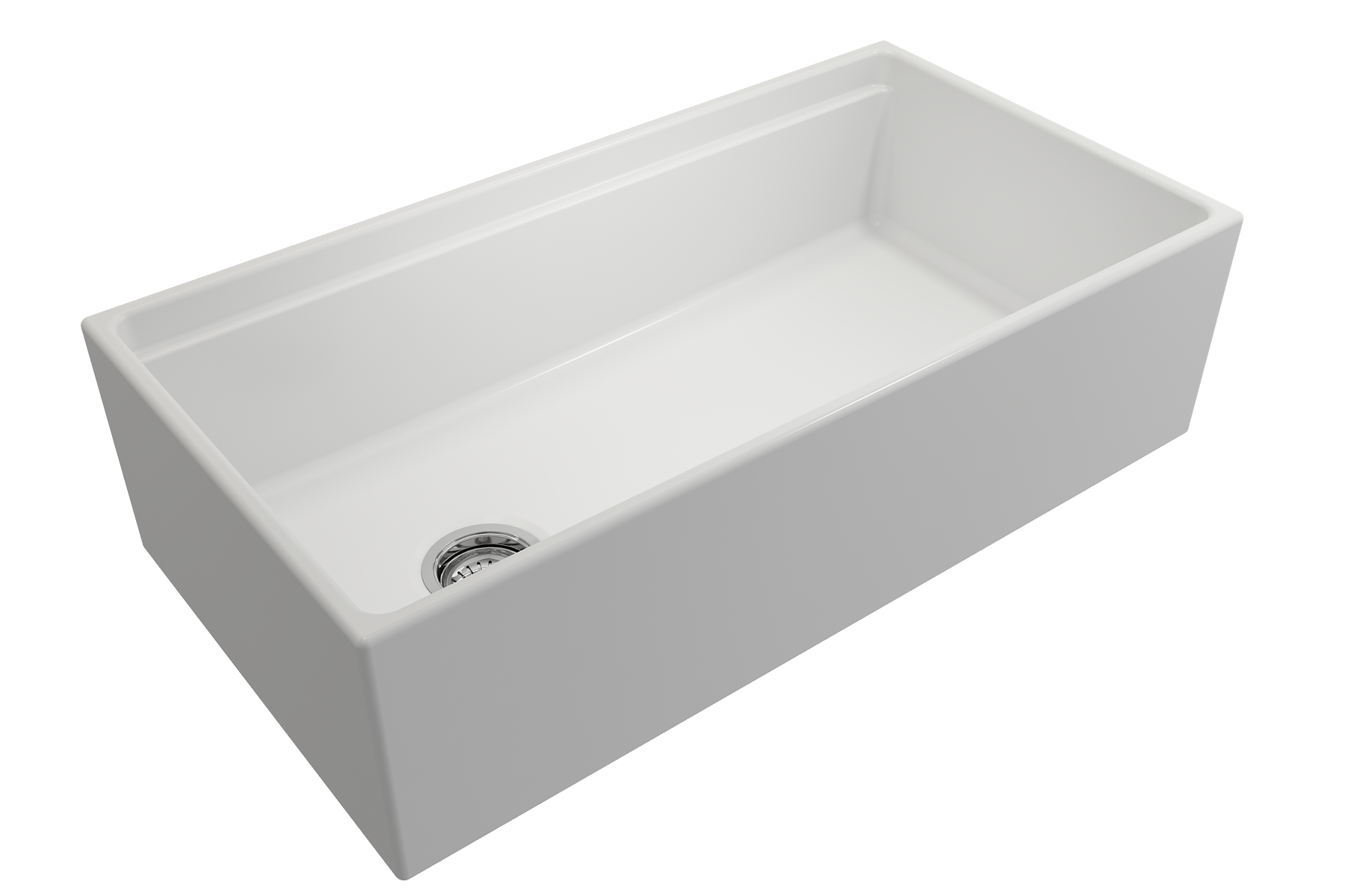 Contempo Step-Rim Apron Front Fireclay 36 in. Single Bowl Kitchen Sink with Integrated Work Station & Accessories 1505
