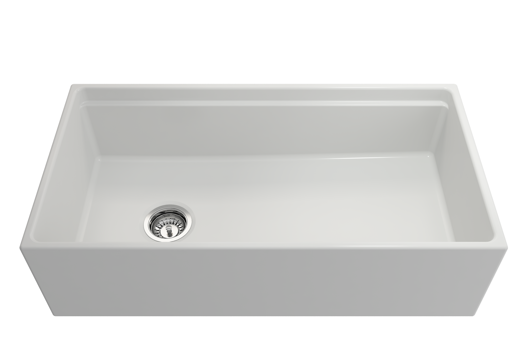Contempo Step-Rim Apron Front Fireclay 36 in. Single Bowl Kitchen Sink with Integrated Work Station & Accessories 1505