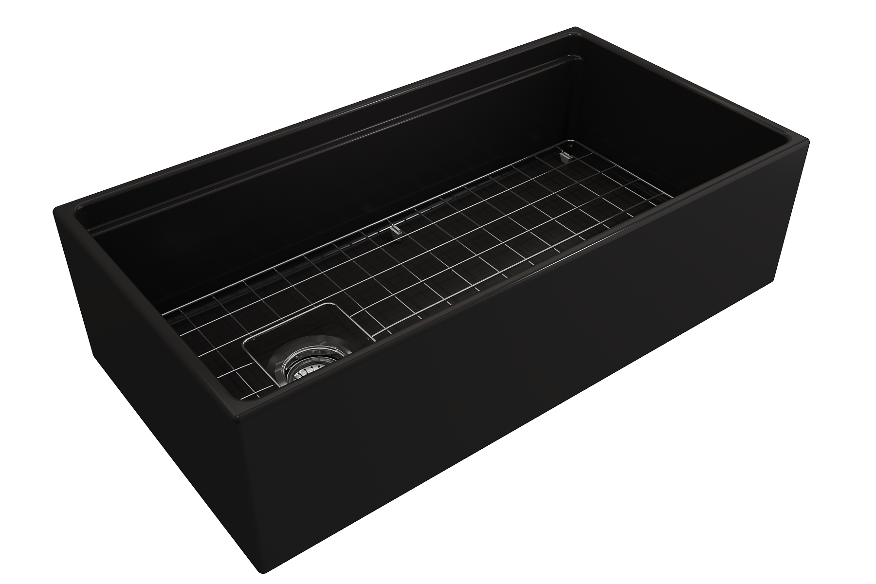 Contempo Step-Rim Apron Front Fireclay 36 in. Single Bowl Kitchen Sink with Integrated Work Station & Accessories 1505
