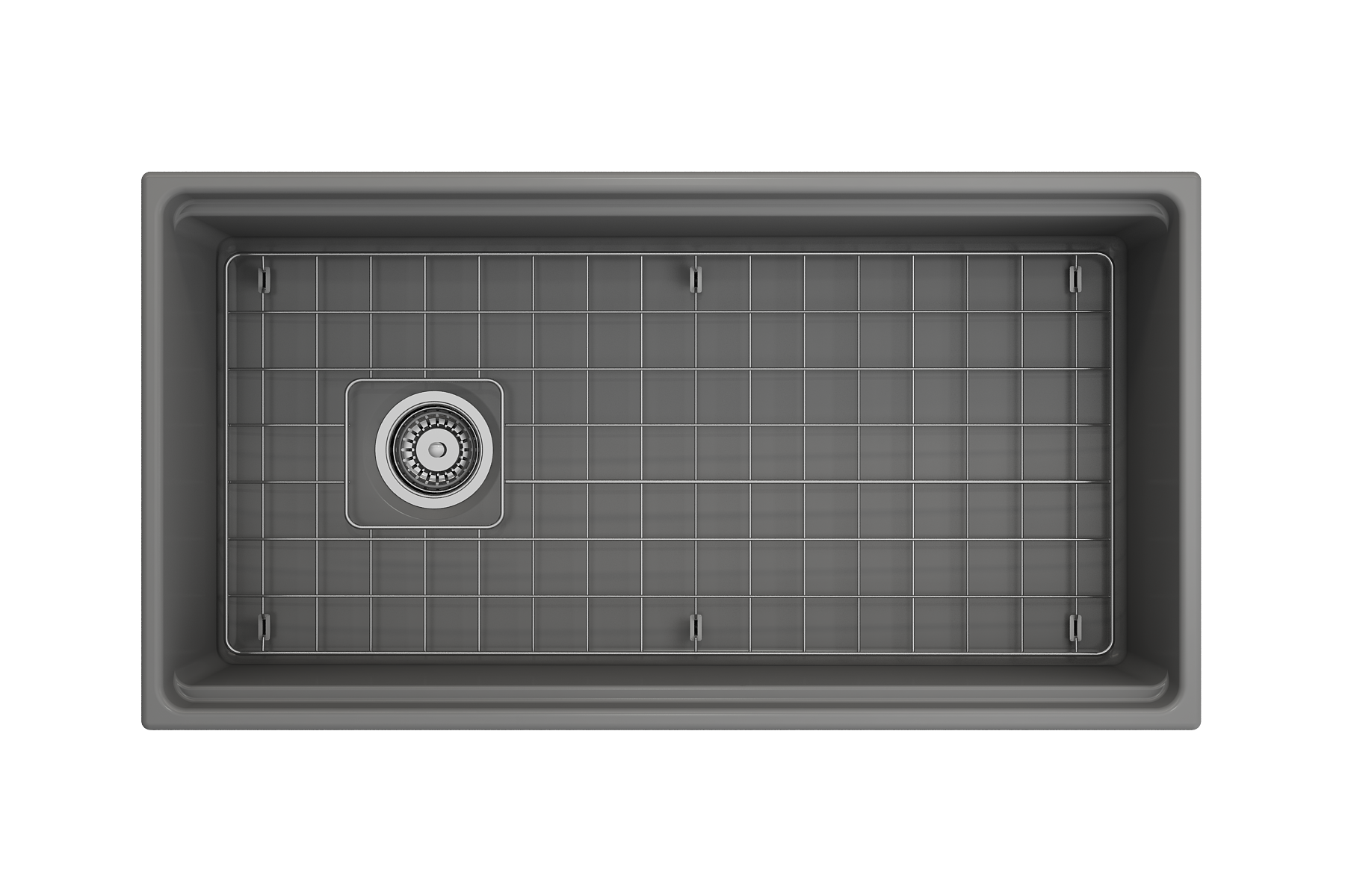 Contempo Step-Rim Apron Front Fireclay 36 in. Single Bowl Kitchen Sink with Integrated Work Station & Accessories 1505