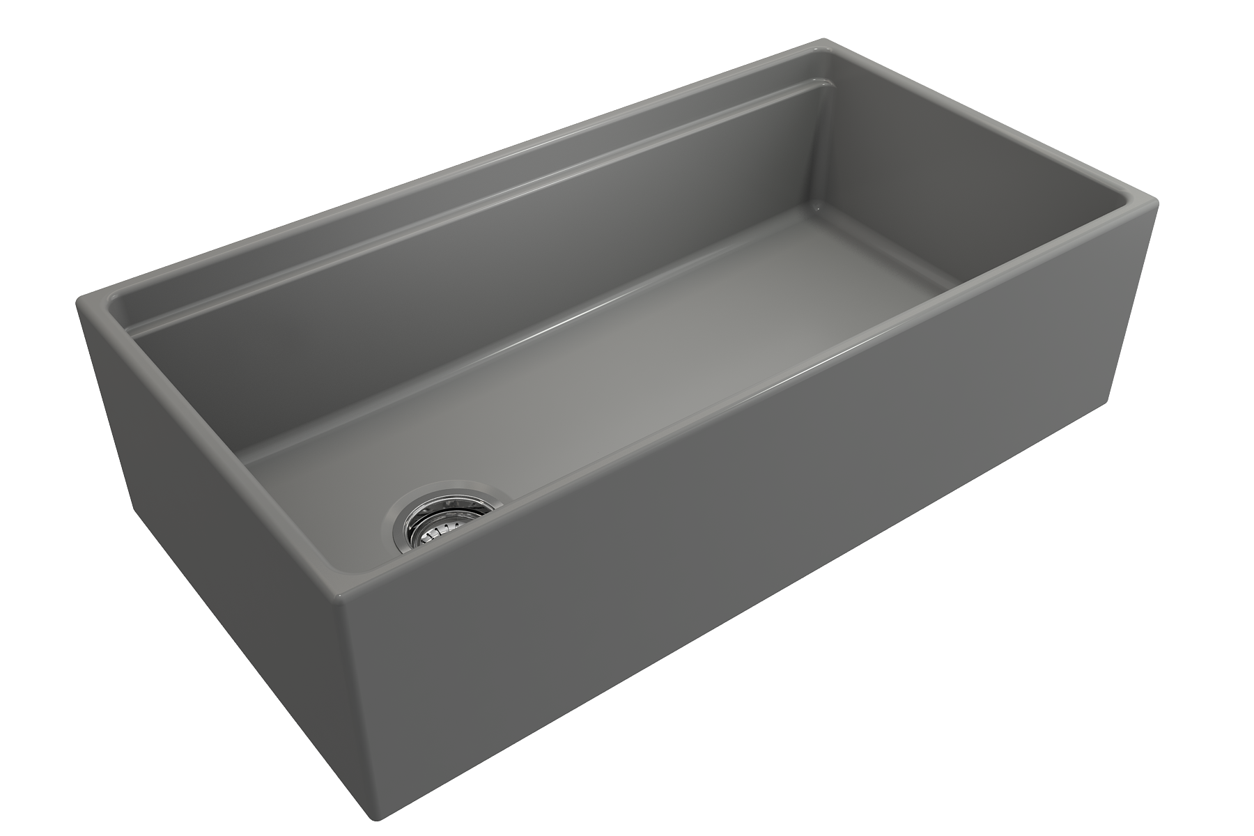 Contempo Step-Rim Apron Front Fireclay 36 in. Single Bowl Kitchen Sink with Integrated Work Station & Accessories 1505
