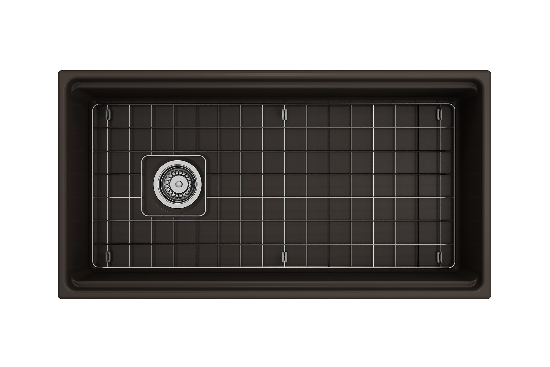 Contempo Step-Rim Apron Front Fireclay 36 in. Single Bowl Kitchen Sink with Integrated Work Station & Accessories 1505