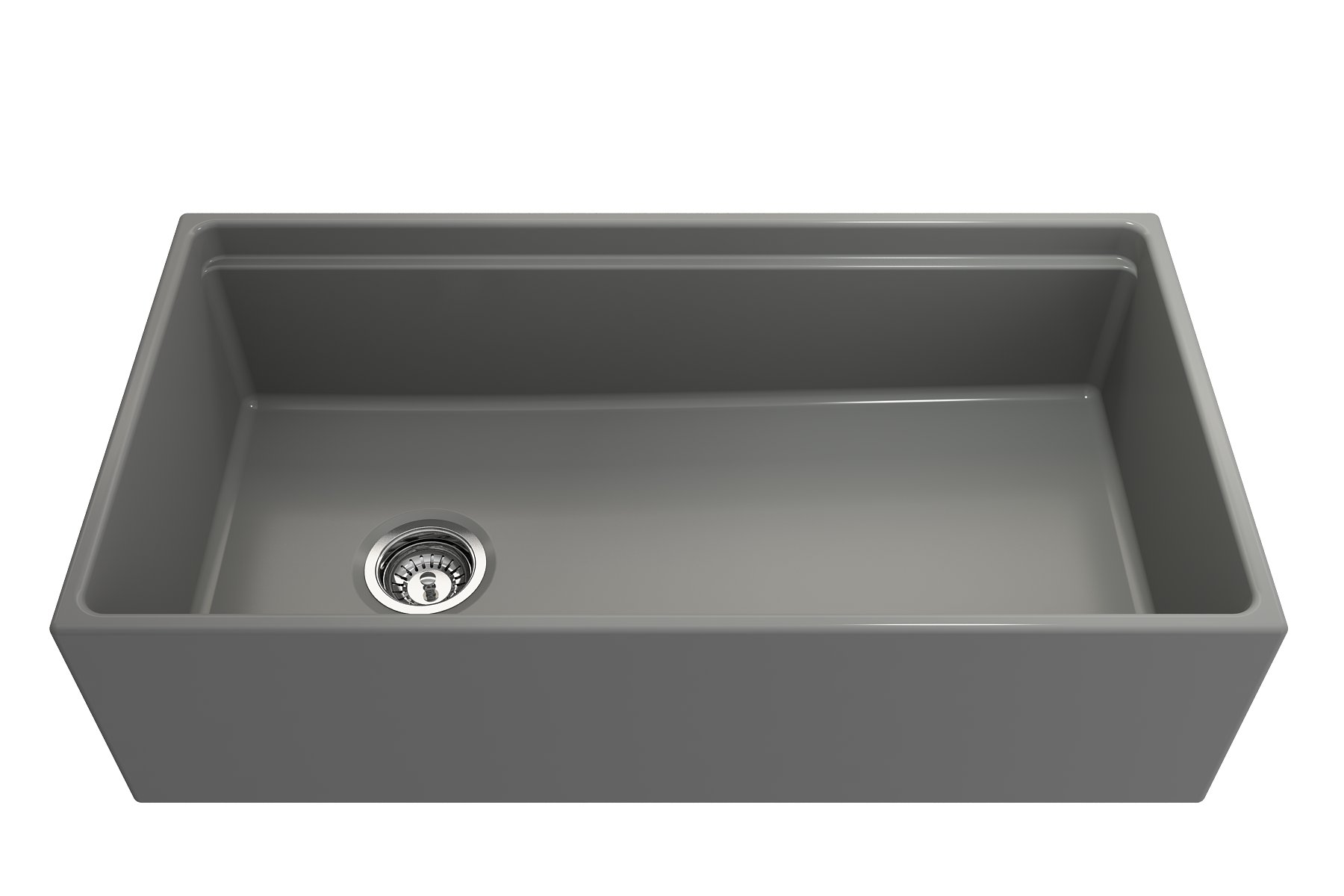 Contempo Step-Rim Apron Front Fireclay 36 in. Single Bowl Kitchen Sink with Integrated Work Station & Accessories 1505