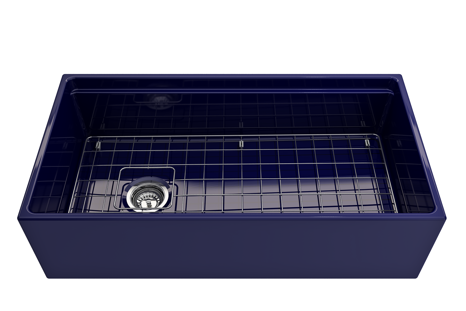 Contempo Step-Rim Apron Front Fireclay 36 in. Single Bowl Kitchen Sink with Integrated Work Station & Accessories 1505