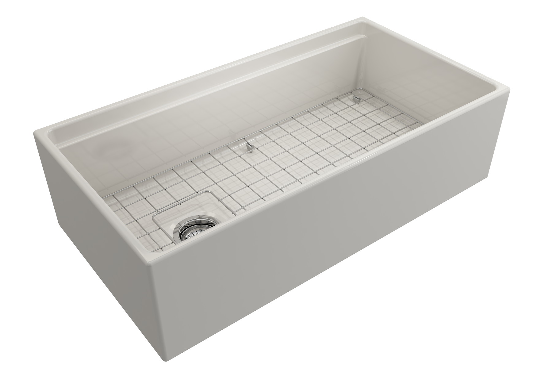 Contempo Step-Rim Apron Front Fireclay 36 in. Single Bowl Kitchen Sink with Integrated Work Station & Accessories 1505
