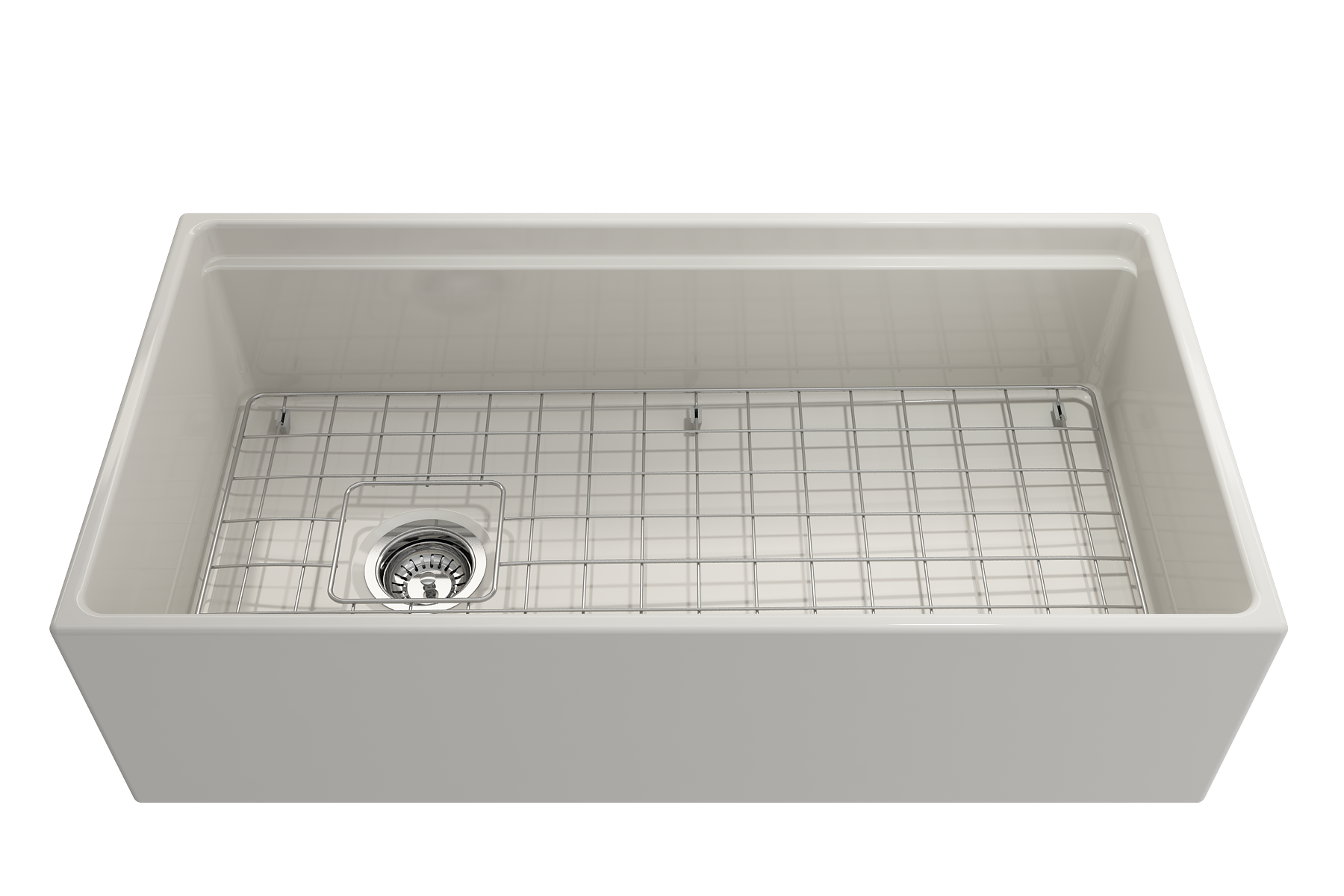 Contempo Step-Rim Apron Front Fireclay 36 in. Single Bowl Kitchen Sink with Integrated Work Station & Accessories 1505