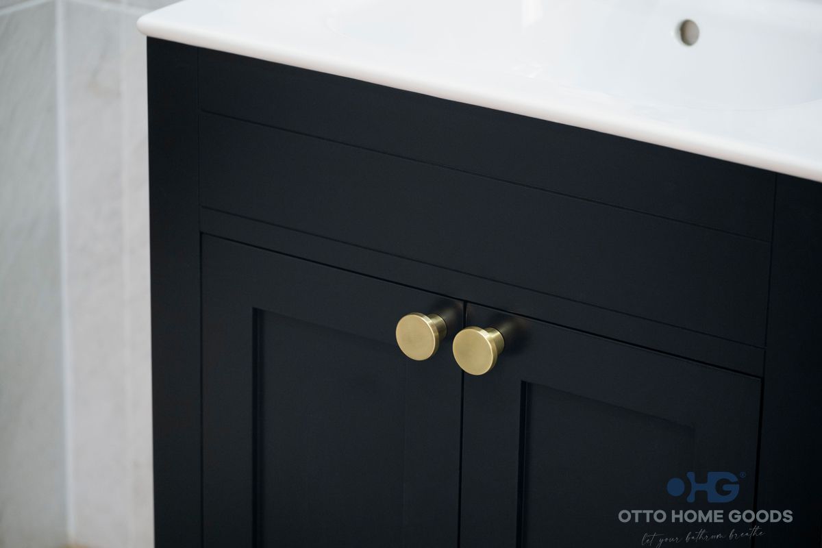 Aria 24" Black Bathroom Vanity with Integrated Porcelain Sink – Otto Home Goods