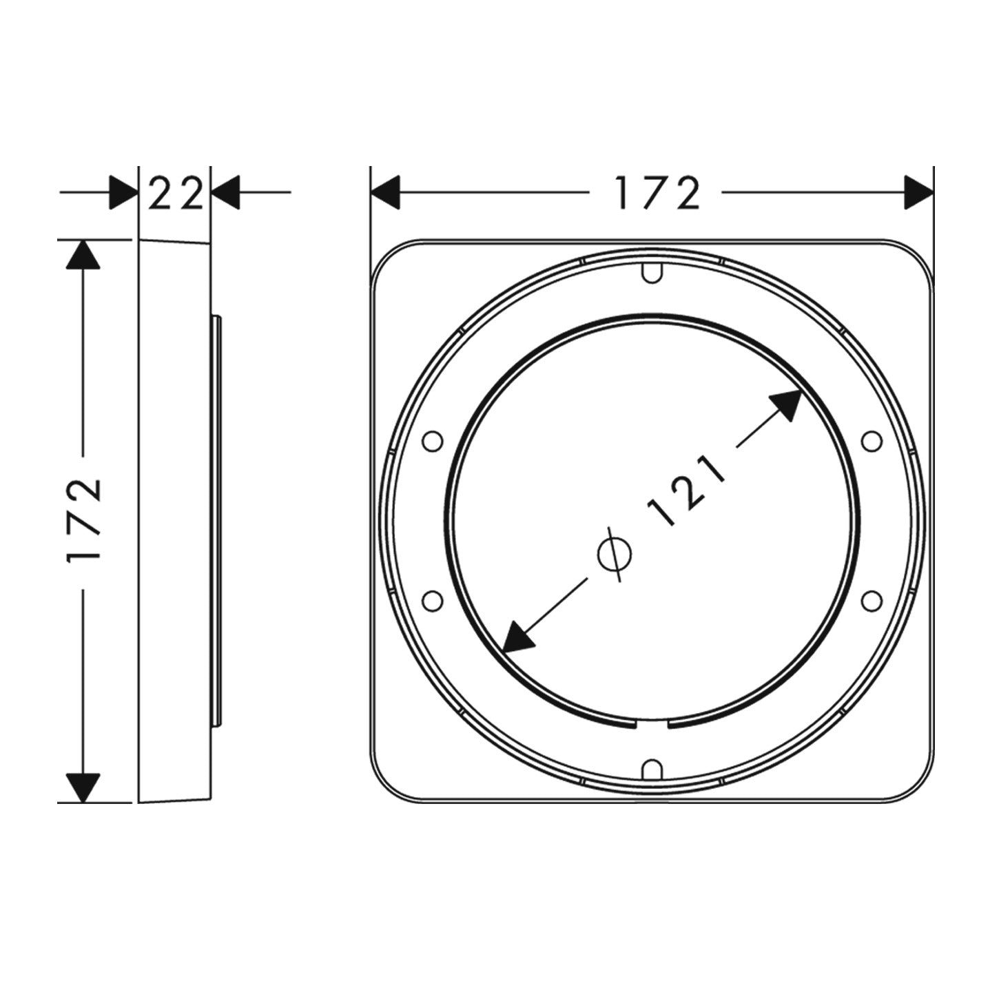 AXOR Shallow Extension Set, Thermostatic/Pressure Balance Trim, ?"