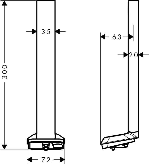 AXOR ShowerSphere Ceiling Extension Pipe for Showerhead 1-Jet, 12"