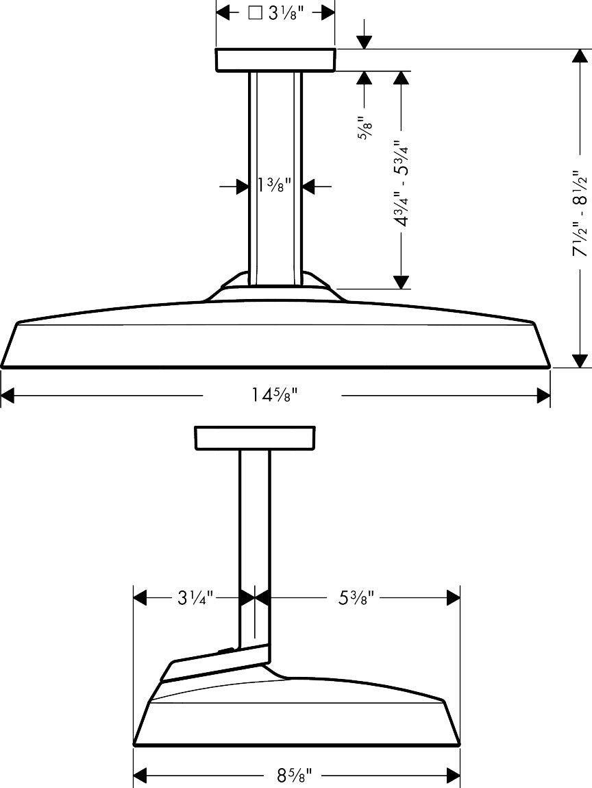 AXOR ShowerSphere Showerhead 370 2-Jet Ceiling Connection, 1.75 GPM
