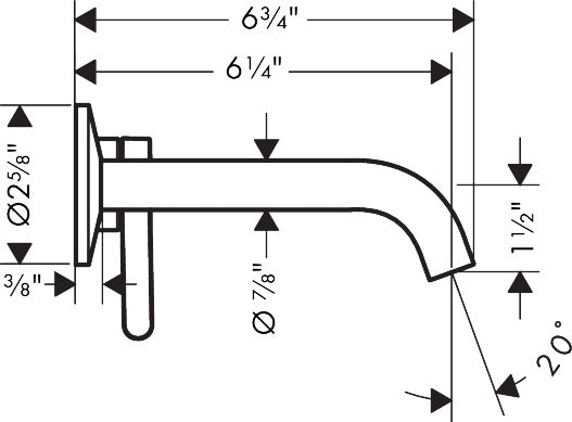 AXOR ONE Wall-Mounted Single-Handle Faucet- Lever Handle, 1.2 GPM