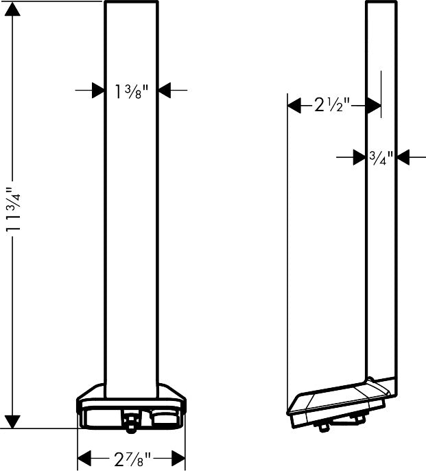 AXOR ShowerSphere Ceiling Extension Pipe for Showerhead 1-Jet, 12"