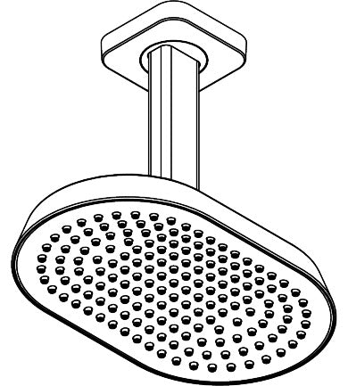 AXOR ShowerSphere Showerhead 250 1-Jet Ceiling Connection, 1.5 GPM