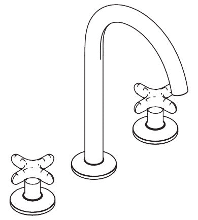 AXOR ONE Widespread Faucet 170-  Cross Handle, 1.2 GPM