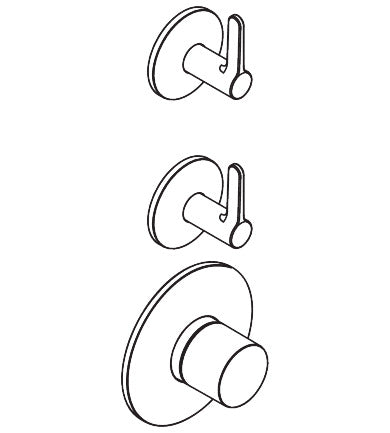 AXOR ONE Thermostatic Module Trim with 2 Volume Controls, Lever Handle