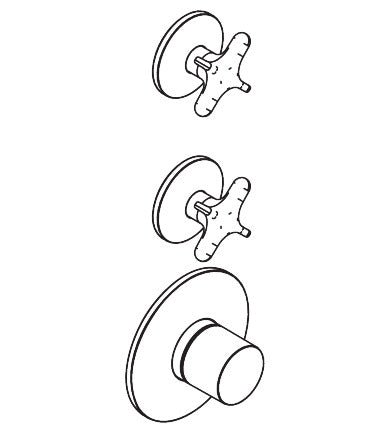 AXOR ONE Thermostatic Module Trim with 2 Volume Controls, Cross Handle