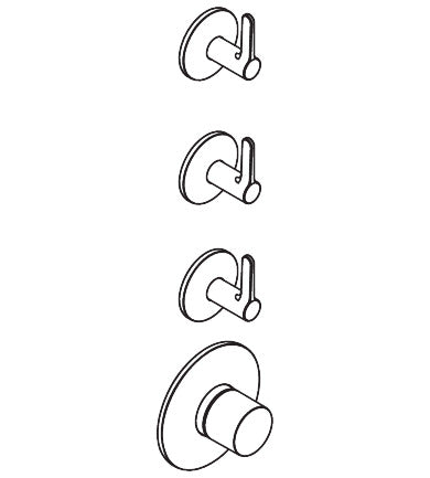AXOR ONE Thermostatic Module Trim with 3 Volume Controls, Lever Handle