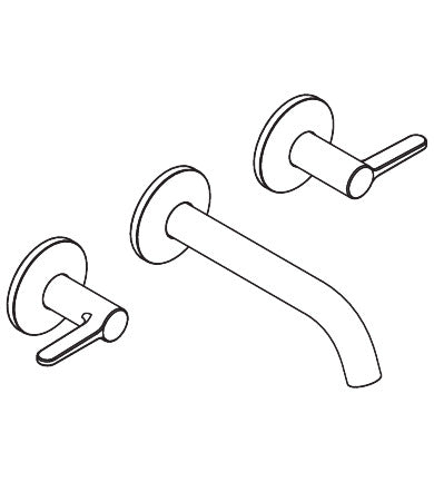 AXOR ONE Wall-Mounted Widespread Faucet 160- Lever Handles, 1.2 GPM